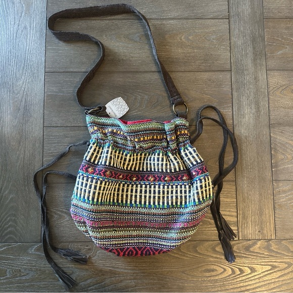 Cost Plus World Market Red and Green Crossbody Bag with Boho-Chic Design - Picture 1 of 14
